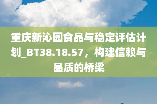 重庆新沁园食品与稳定评估计划_BT38.18.57，构建信赖与品质的桥梁