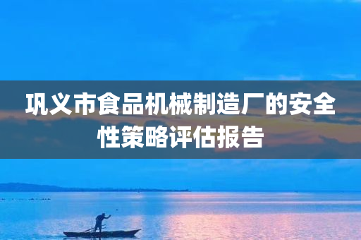 巩义市食品机械制造厂的安全性策略评估报告